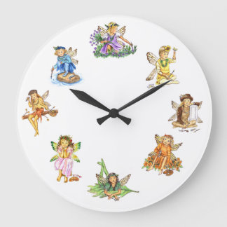 Paint Pixies Fairy JL Biel Large Clock