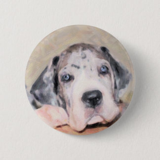 Paint: Puppy Dane 6 Cm Round Badge
