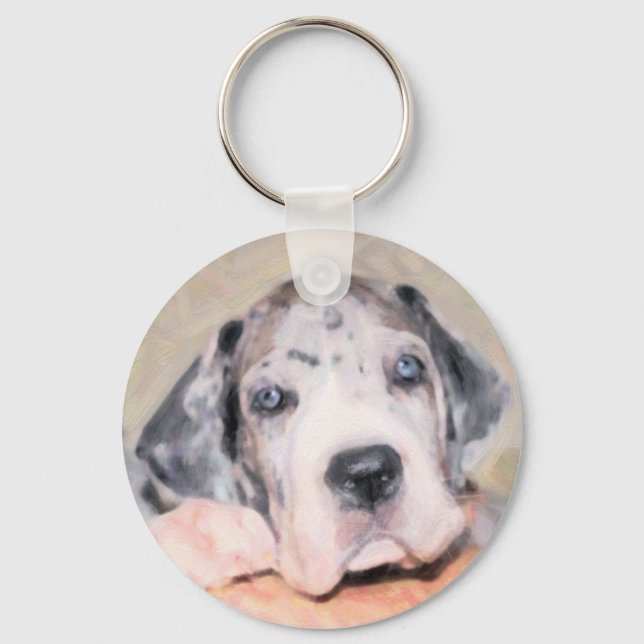 Paint: Puppy Dane Key Ring (Front)
