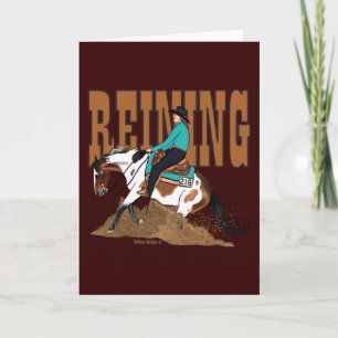 Paint Reining Horse Greeting Card