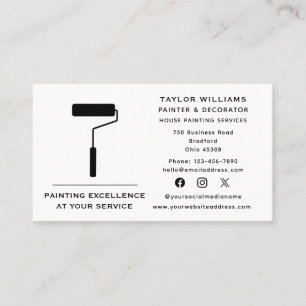 Paint Roller House Painting Services Social Media Business Card