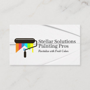 Paint Roller Logo   General Contractor Business Card