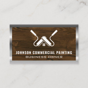 Paint Rollers Wood and Metal Business Card