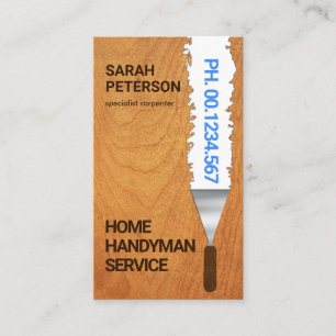 Paint Scraping Wood Grain Texture Business Card