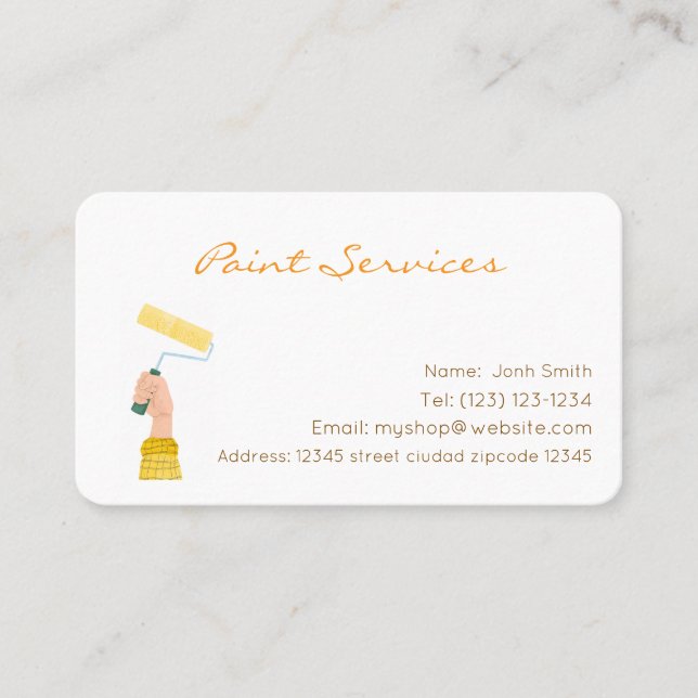 paint services editable   business card (Front)