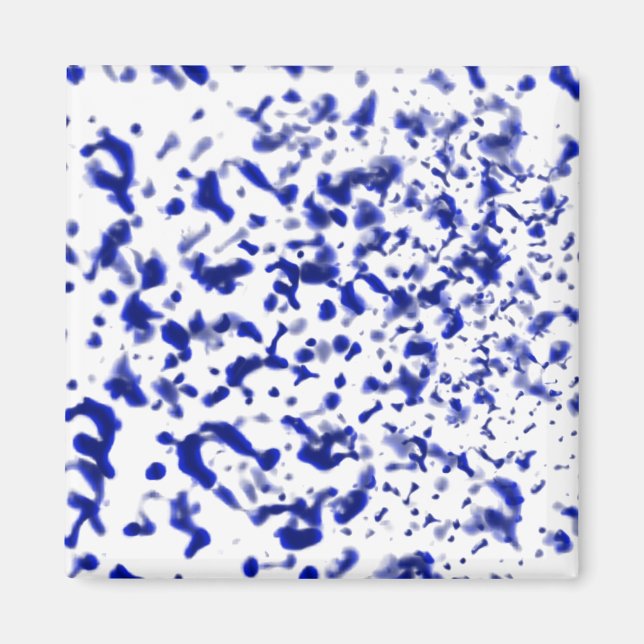 Paint Spatter Blue Magnet (Front)
