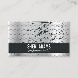 Paint Spatter Perforated Metal Background Business Card