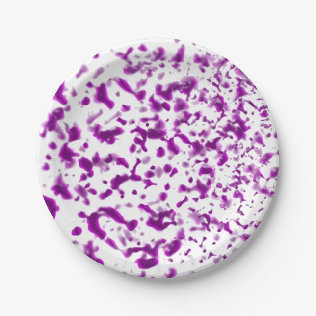 Paint Spatter Pink Paper Plate (Front)