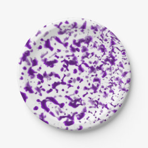 Paint Spatter Purple Paper Plate