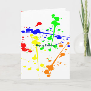Paint splash abstract art colourful card