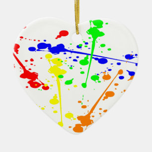 Paint splash abstract art colourful ceramic tree decoration