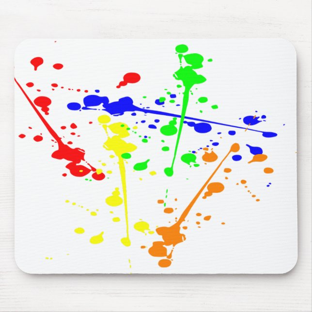 Paint splash abstract art colourful mouse pad (Front)