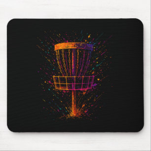 Paint Splash Disc Golf Basket Golfer Golfing Sport Mouse Pad