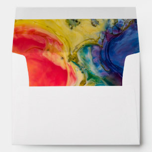 Paint Splash Lined Envelope With Return Address