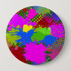 Paint Splash Pattern 3 10 Cm Round Badge