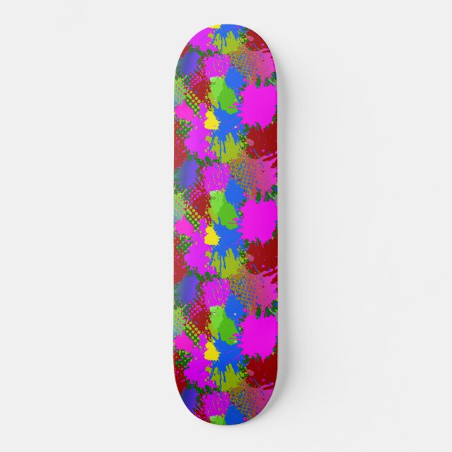 Paint Splash Pattern 3 Skateboard (Front)