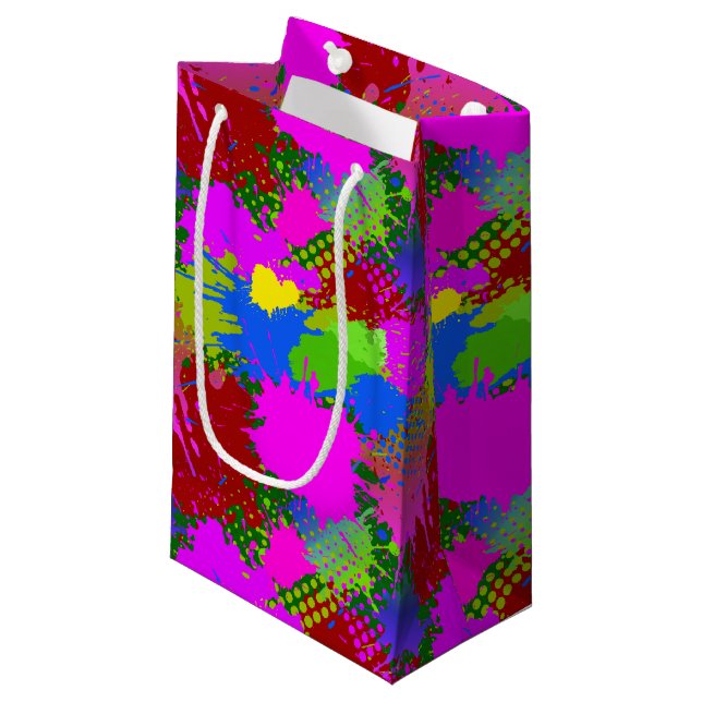 Paint Splash Pattern 3 Small Gift Bag (Front Angled)