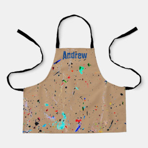 Paint Splashes Arty Custom Crafting Apron