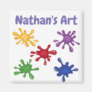 Paint Splashes Personalised Artist Magnet