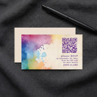 Paint splashes RSVP QR Code Enclosure Card