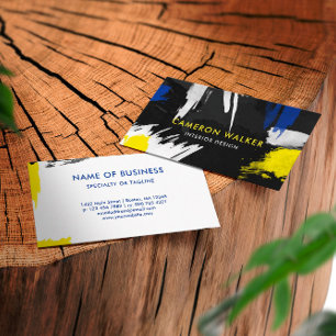 Paint Splashes - Yellow & Blue Business Card