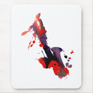 Paint Splat Saxophone Mouse Pad