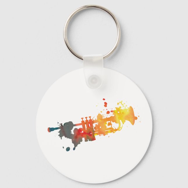 Paint Splat Trumpet Key Ring (Front)