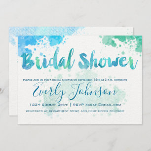 Paint Splat Watercolor Bridal Shower Invitations