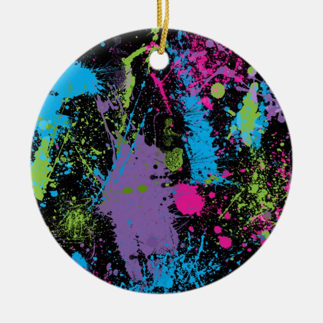 Paint Splater Ceramic Tree Decoration (Front)