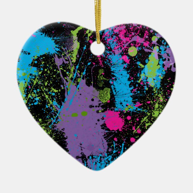 Paint Splater Ceramic Tree Decoration (Front)