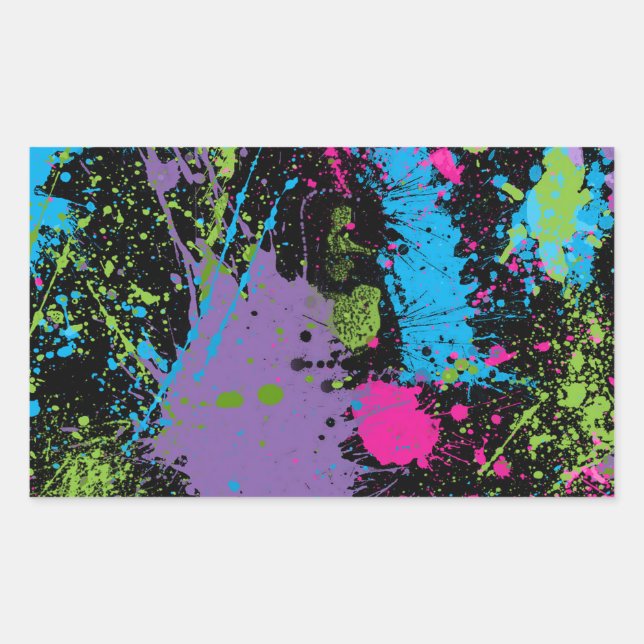 Paint Splater Rectangular Sticker (Front)