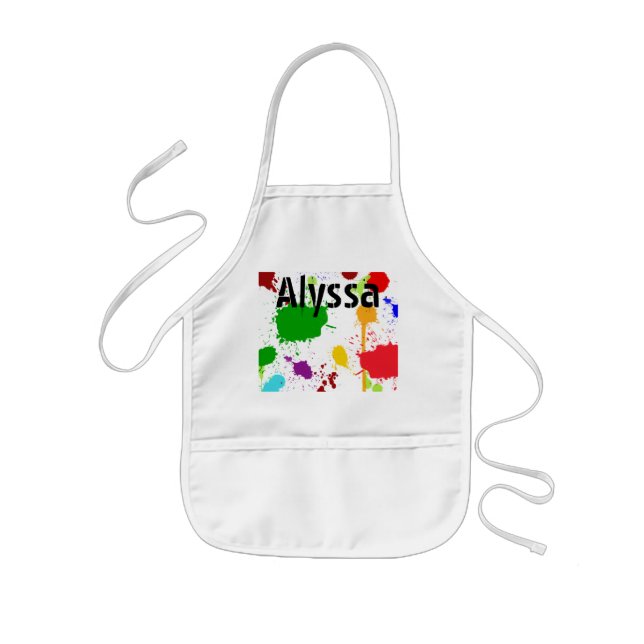 Paint Splats Personalised Kid's Apron (Front)