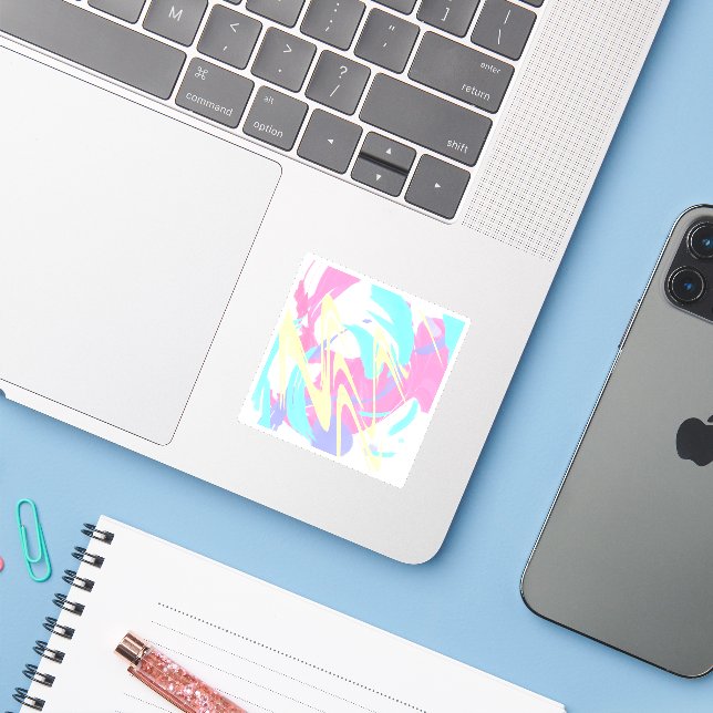 Paint Splatter Abstract Art (Laptop w/ iPhone)