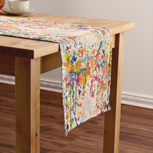 Paint Splatter Abstract Table Runner (In Situ)