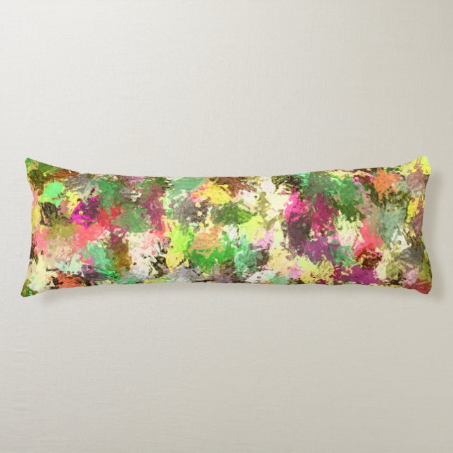 Paint Splatter Autumn Colour Leaves Abstract Body Cushion (Front)