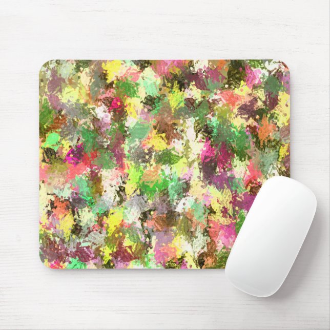 Paint Splatter Autumn Colour Leaves Abstract Mouse Pad (With Mouse)