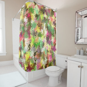 Paint Splatter Autumn Colour Leaves Abstract Shower Curtain