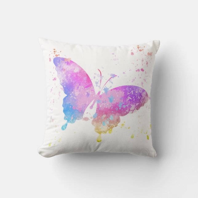 Paint Splatter Butterfly Cushion (Front)