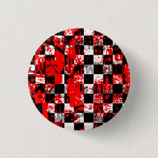 Paint Splatter Chequerboard Graphic 3 Cm Round Badge