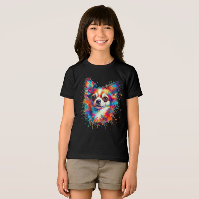 Paint Splatter Chihuahua Tri-Blend Shirt (Front Full)