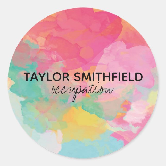 Paint Splatter Classic Round Sticker (Front)