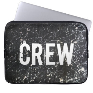 Paint Splatter CREW Charcoal and White Laptop Sleeve