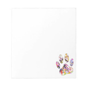 Paint Splatter Dog Paw Print Custom Notepad