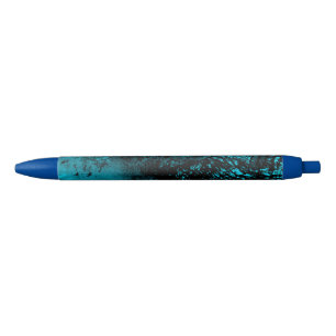 Paint Splatter Effect Blue & Black  Ink Pen
