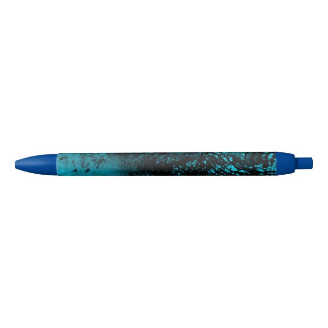 Paint Splatter Effect Blue & Black  Ink Pen (Front)
