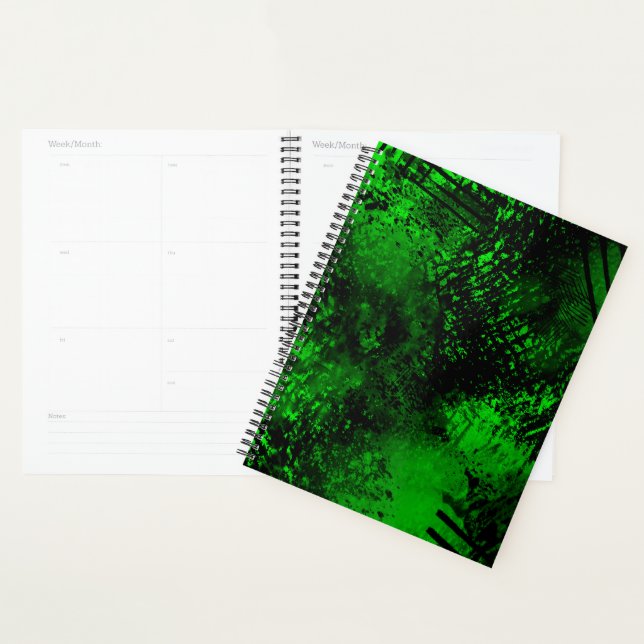 Paint Splatter effect Green  & Black Planner (Display)