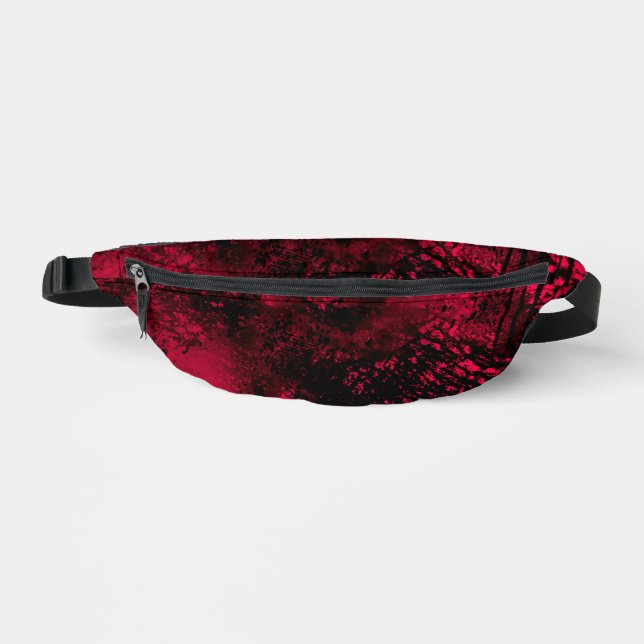Paint Splatter Effect Red & Black  Bum Bags (Front)