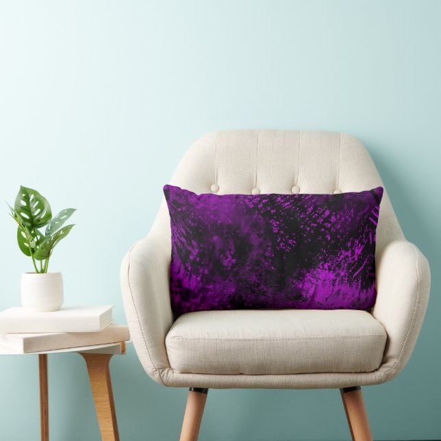 Paint Splatter effect Red & Purple Lumbar Cushion (Chair)