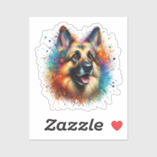 Paint Splatter German Shepherd