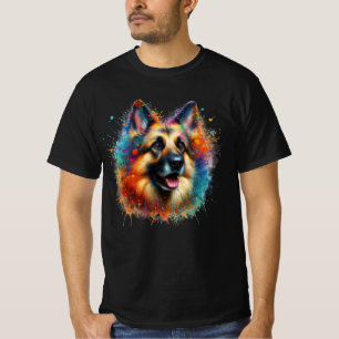 Paint Splatter German Shepherd T-Shirt